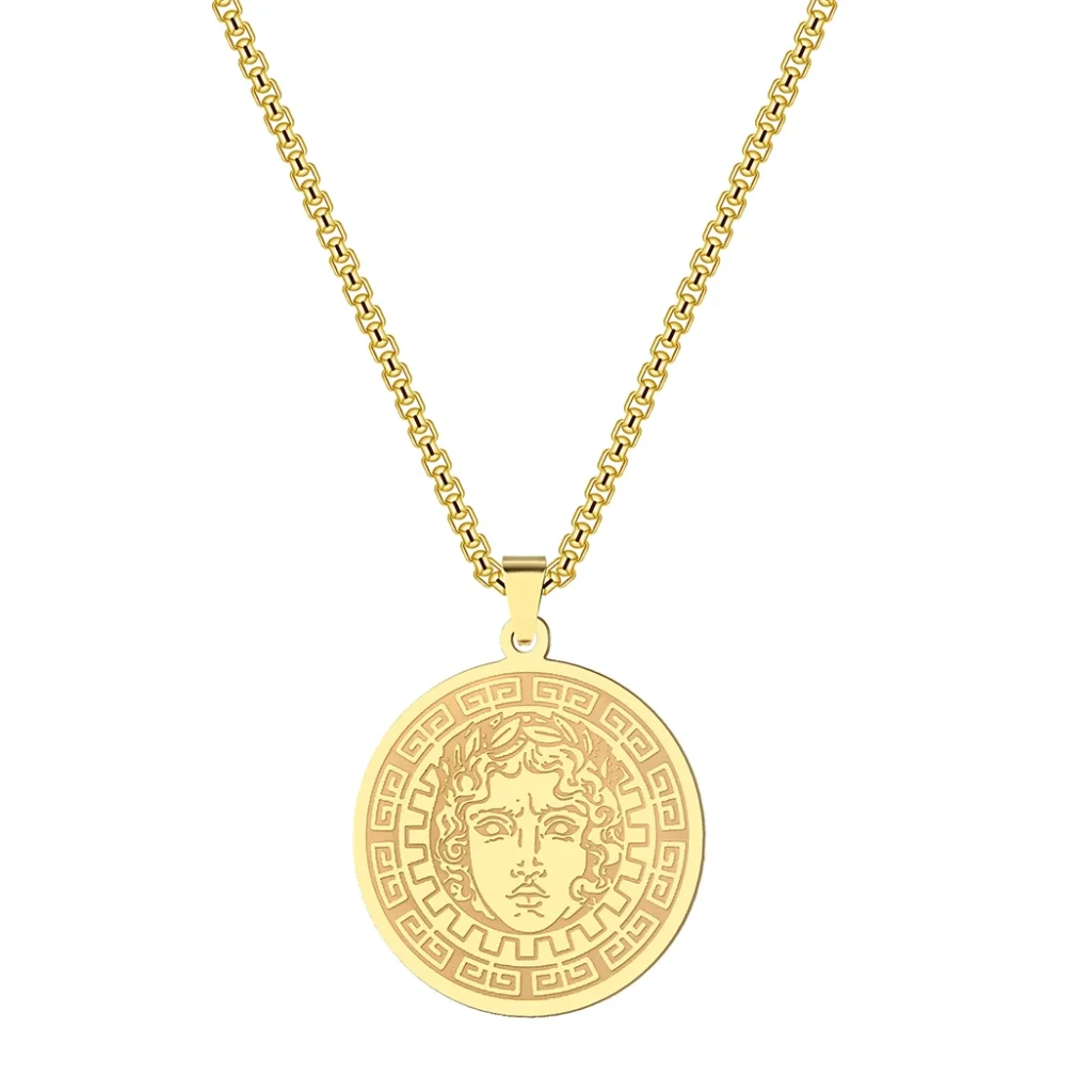 Colar Apolo – Em Aço Inoxidável Inspirado na Mitologia Grega - dourado
