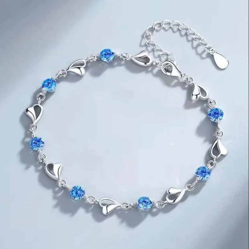 Conjunto Luxo Coração Oceano Prata 925 Feminino